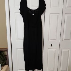 Lane Bryant Elegant Black Flutter Sleeve Dress